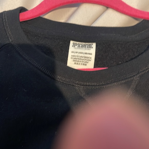 PINK Victoria's Secret  EMBROIDERED Black Rose Sweatshirt S Pullover - Picture 2 of 6